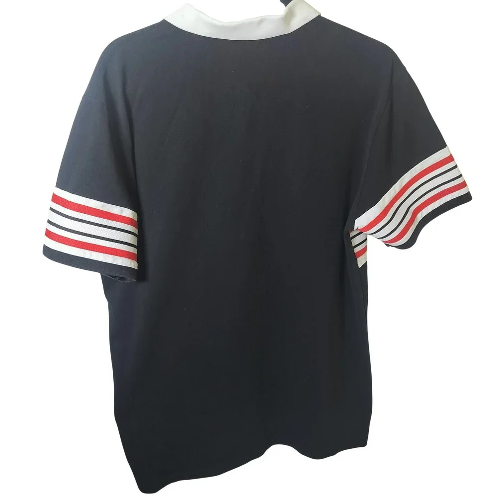 Gucci Mens Interlocking‎ G Striped Polo Shirt Black Red White Short Sleeve
